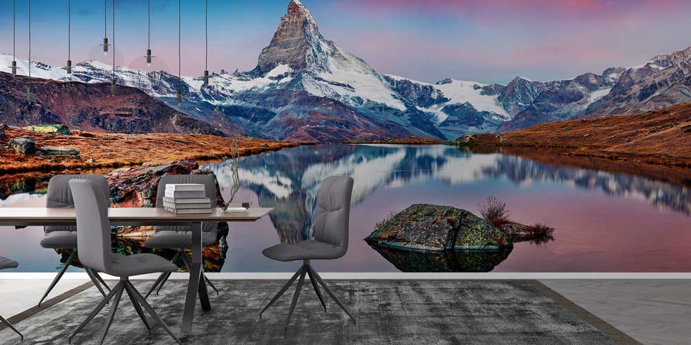 Zirve Dağı ve Göl Yansıması Manzaralı Avrupa Duvar Kağıdı 13089