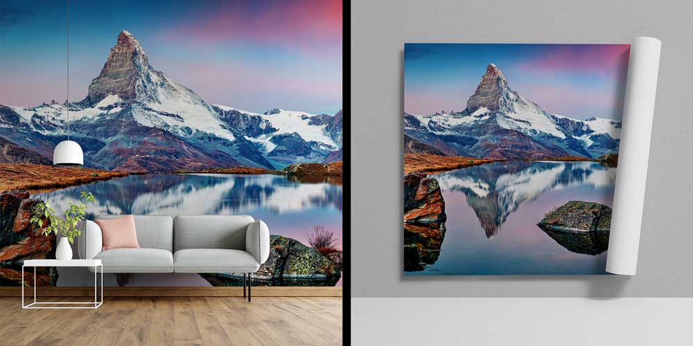 Zirve Dağı ve Göl Yansıması Manzaralı Avrupa Duvar Kağıdı 13089