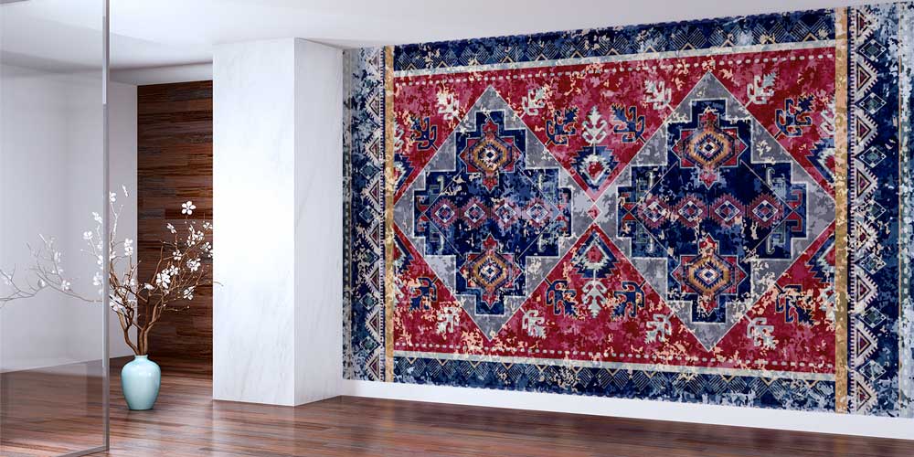 Vintage Anadolu Kilim Motifli Geometrik Duvar Kağıdı 11643
