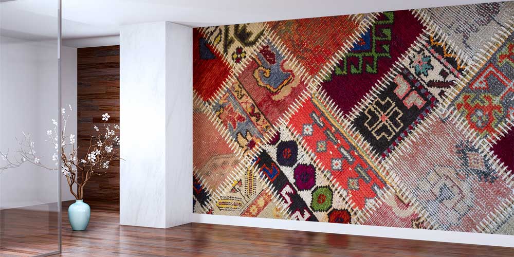 wallpaper-wall-tapestry-11644-01 Patchwork Anadolu Kilim Desenli Etnik Duvar Kağıdı 11644