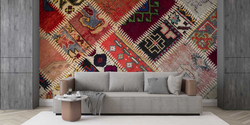 wallpaper-wall-tapestry-11644-02 Patchwork Anadolu Kilim Desenli Etnik Duvar Kağıdı 11644