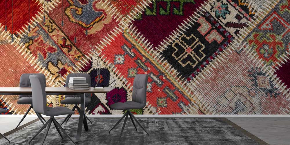 wallpaper-wall-tapestry-11644-03 Patchwork Anadolu Kilim Desenli Etnik Duvar Kağıdı 11644