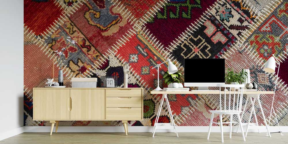 wallpaper-wall-tapestry-11644-04 Patchwork Anadolu Kilim Desenli Etnik Duvar Kağıdı 11644
