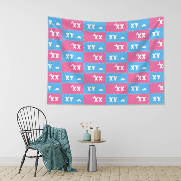 XX XY Cinsiyet Kromozomu Desenli Duvar Örtüsü 8398