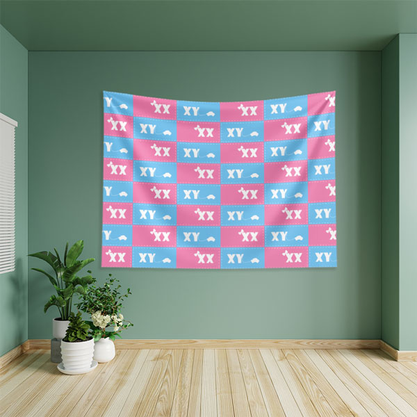 XX XY Cinsiyet Kromozomu Desenli Duvar Örtüsü 8398