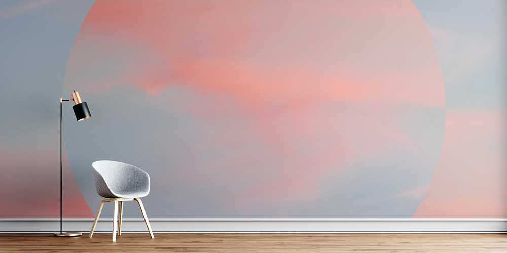 Pastel Güneş Soyut Duvar Kağıdı 7429