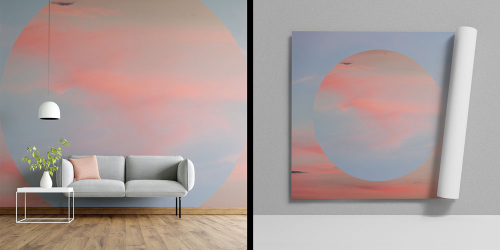 Pastel Güneş Soyut Duvar Kağıdı 7429