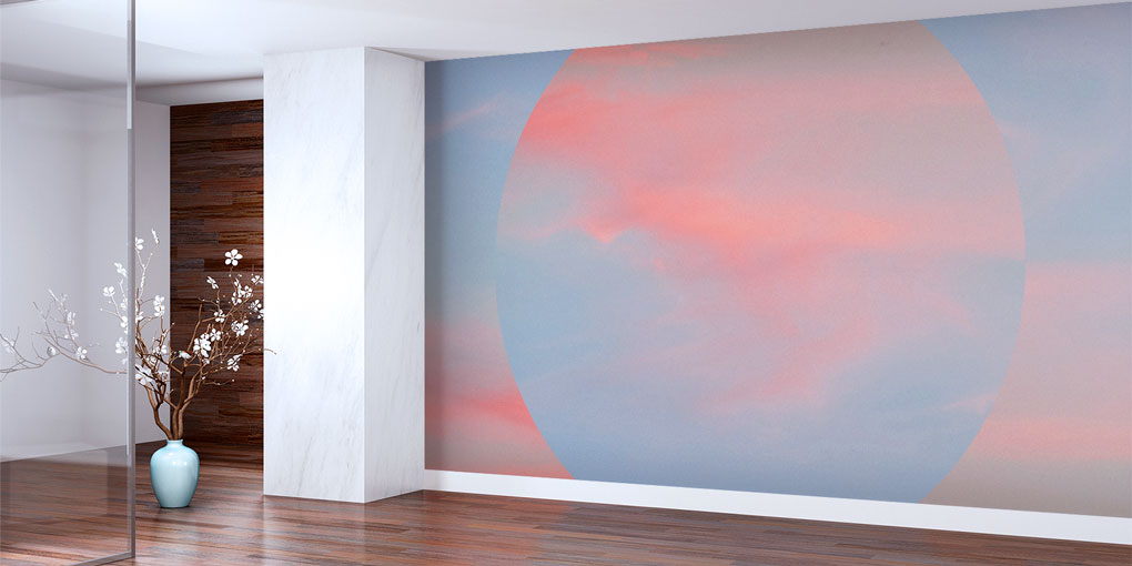 Pastel Güneş Soyut Duvar Kağıdı 7429