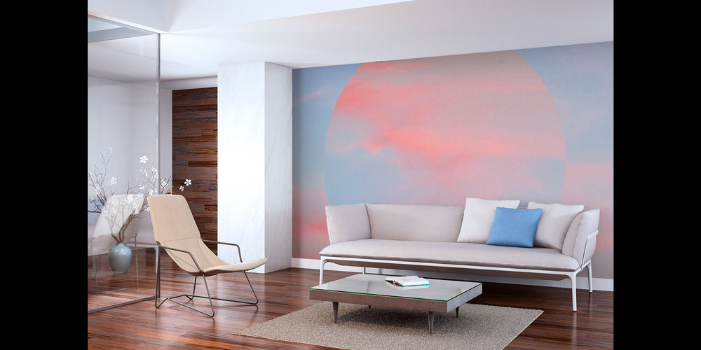 Pastel Güneş Soyut Duvar Kağıdı 7429