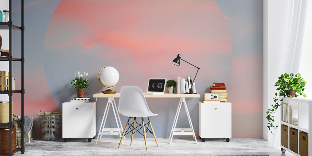 Pastel Güneş Soyut Duvar Kağıdı 7429