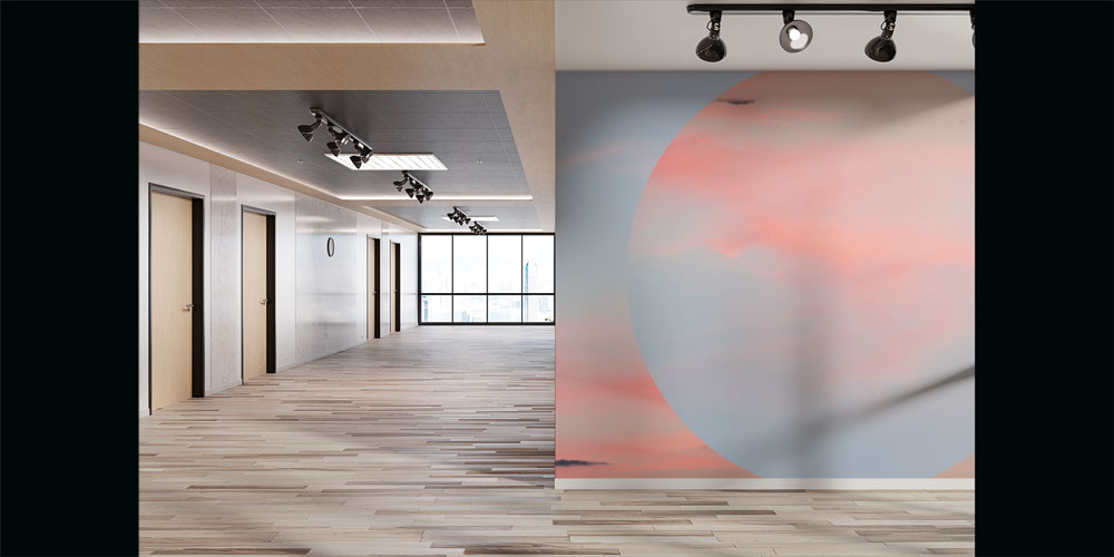 Pastel Güneş Soyut Duvar Kağıdı 7429