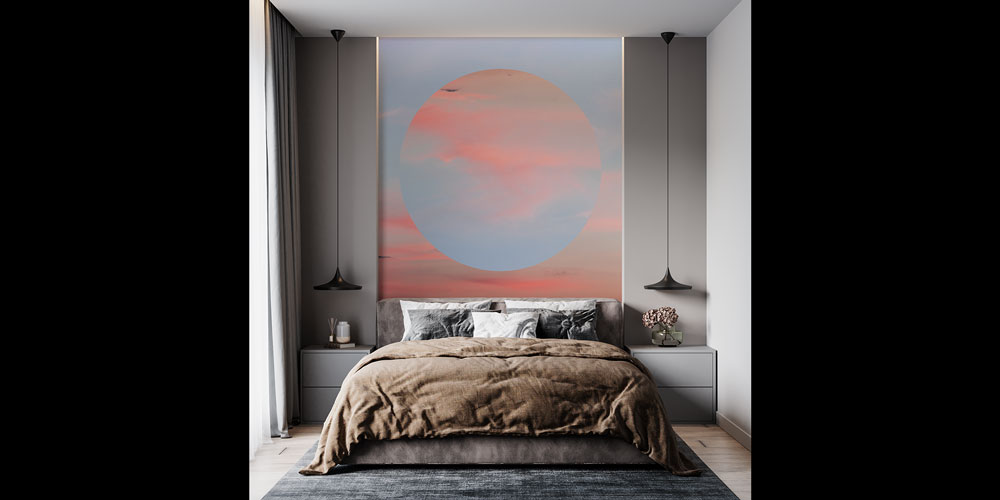 Pastel Güneş Soyut Duvar Kağıdı 7429