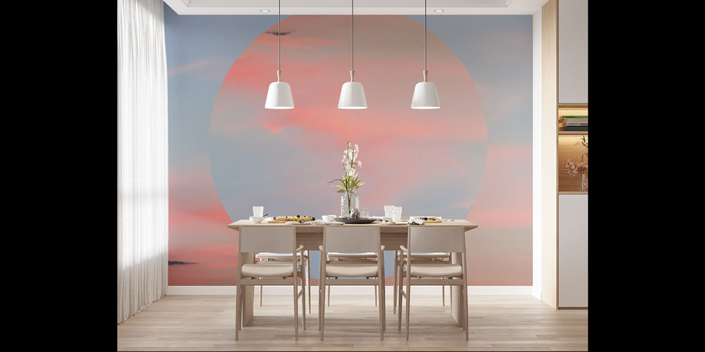 Pastel Güneş Soyut Duvar Kağıdı 7429