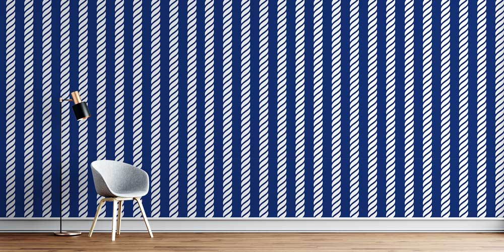 Dikey Halat Çizgili Marin Duvar Kağıdı 7442