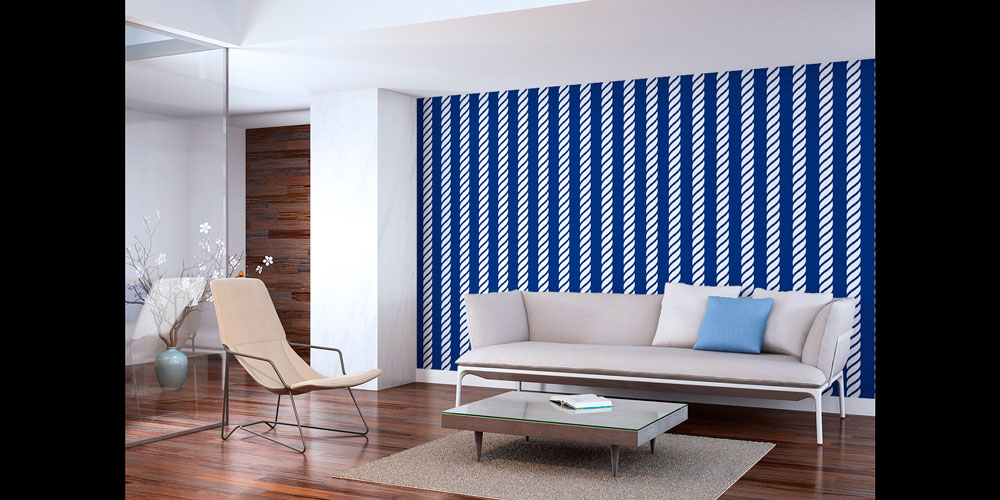 Dikey Halat Çizgili Marin Duvar Kağıdı 7442