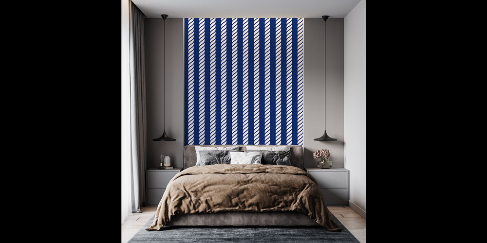 Dikey Halat Çizgili Marin Duvar Kağıdı 7442