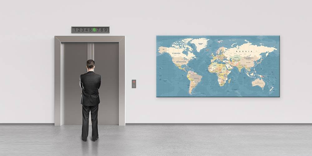 Bu büyük ebatlı duvar dekoru dünya haritası tasarımıyla 7843