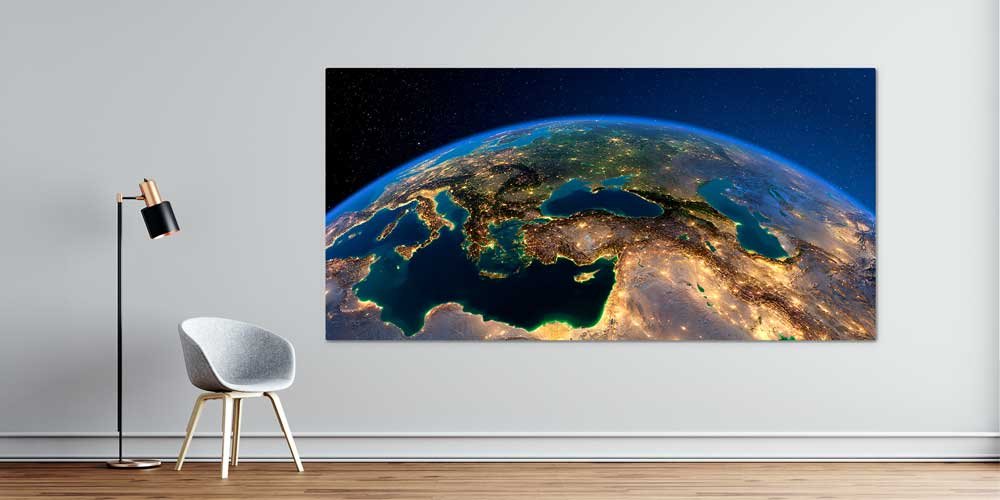 Bu büyük ebatlı duvar dekoru uzaydan Dünya nın 7846