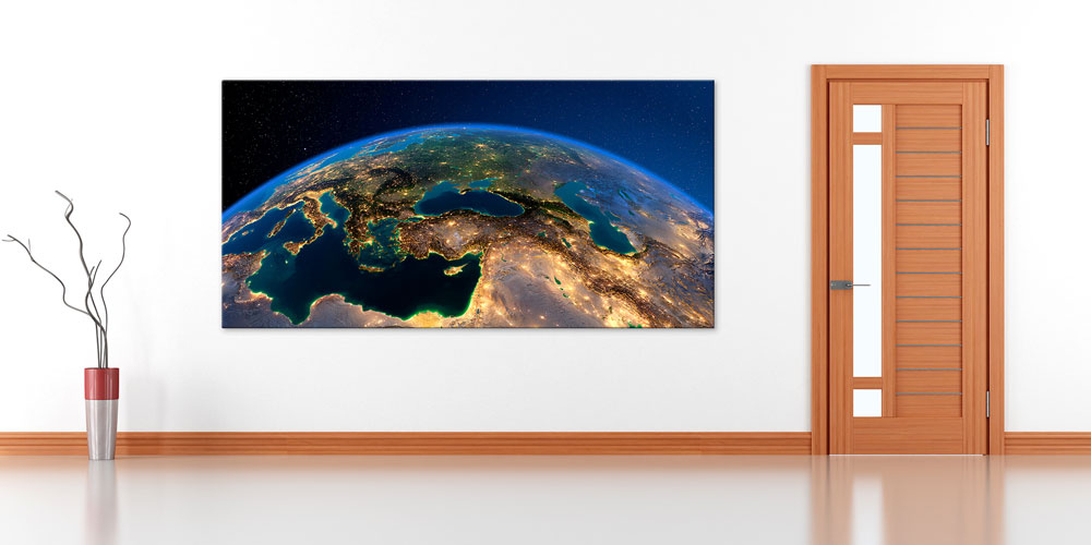 Bu büyük ebatlı duvar dekoru uzaydan Dünya nın 7846