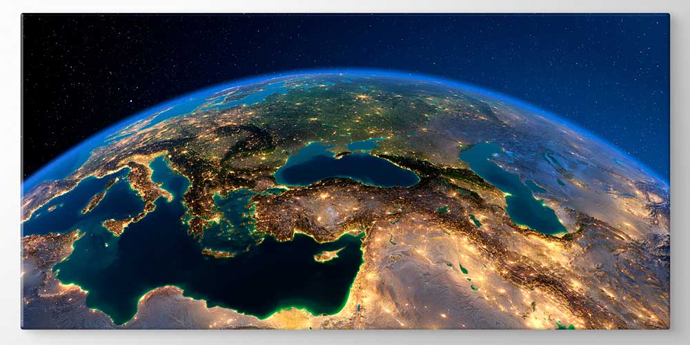 Bu büyük ebatlı duvar dekoru uzaydan Dünya nın 7846