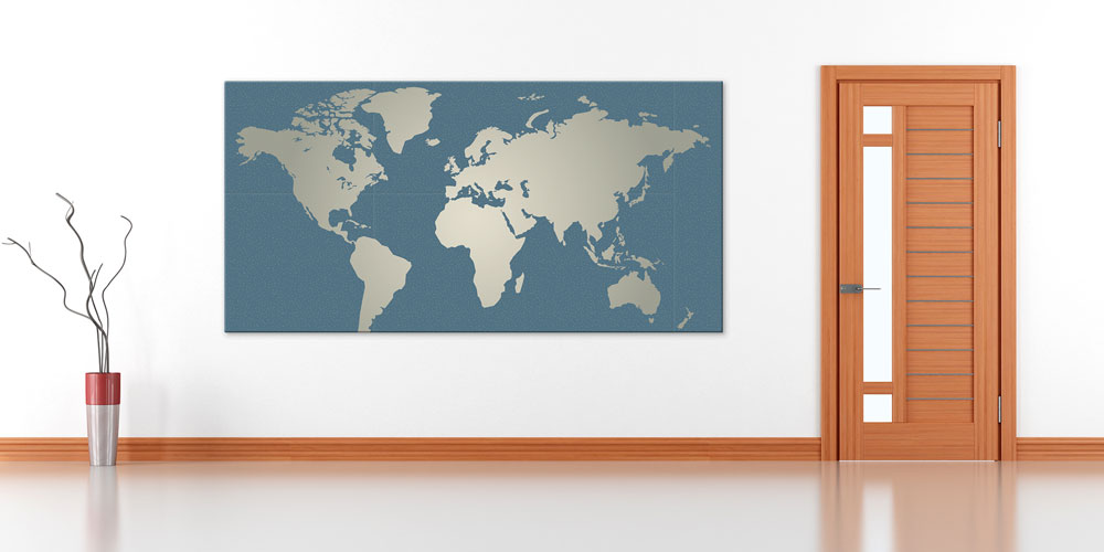 Bu büyük ebatlı duvar dekoru dünya haritası tasarımıyla 7842