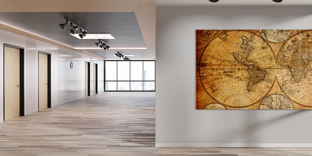 Bu büyük ebatlı duvar dekoru vintage dünya haritası 7847