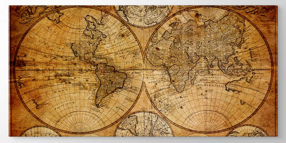 Bu büyük ebatlı duvar dekoru vintage dünya haritası 7847