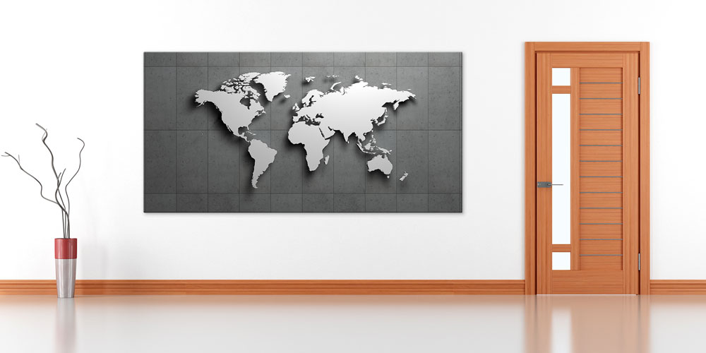 Bu büyük ebatlı duvar dekoru modern bir tasarım 7849