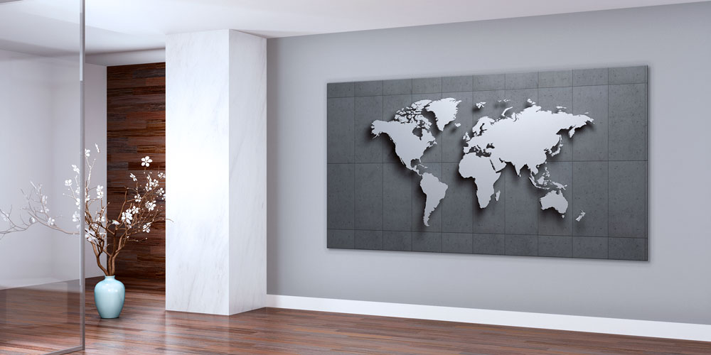 Bu büyük ebatlı duvar dekoru modern bir tasarım 7849