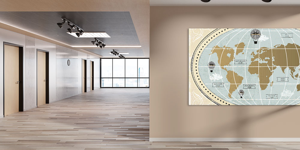 Bu büyük ebatlı duvar dekoru vintage dünya haritası 7854