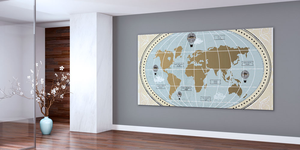 Bu büyük ebatlı duvar dekoru vintage dünya haritası 7854