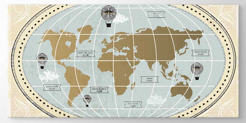 Bu büyük ebatlı duvar dekoru vintage dünya haritası 7854