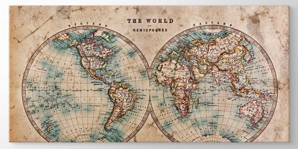 Bu büyük ebatlı duvar dekoru çift yarımküre formatındaki 7848