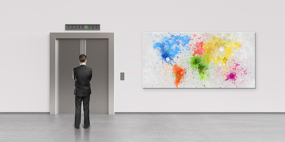 Bu büyük ebatlı duvar dekoru renkli boya sıçramalarıyla 7850