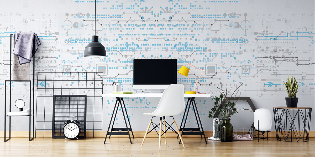 Minimal Dijital Ağ ve Veri Diyagramı Temalı Teknoloji Ofis Duvar Kağıdı 5388