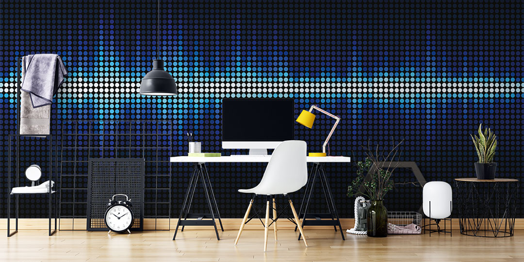 Dijital Ses Dalgası Tasarımlı Modern Duvar Kağıdı 5393