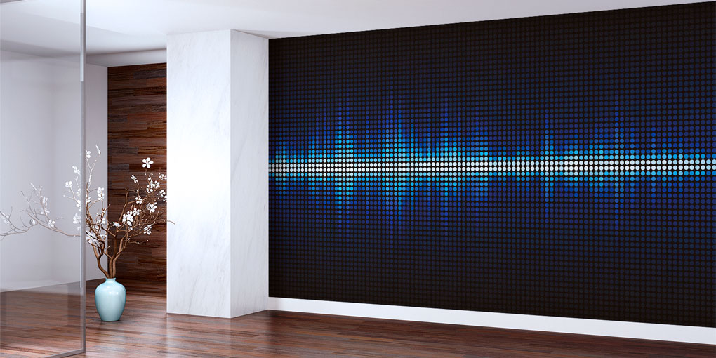 Dijital Ses Dalgası Tasarımlı Modern Duvar Kağıdı 5393