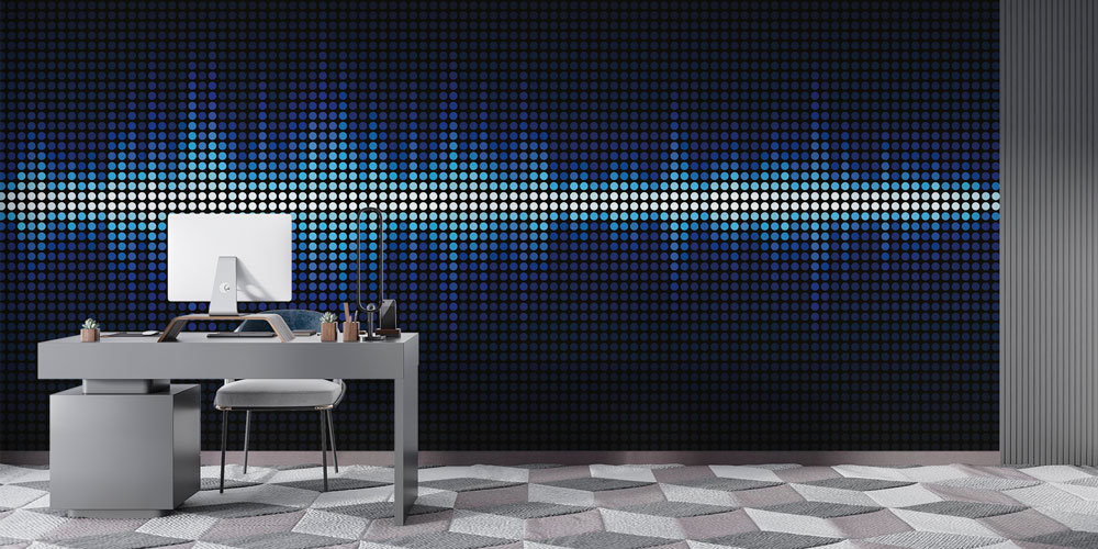 Dijital Ses Dalgası Tasarımlı Modern Duvar Kağıdı 5393