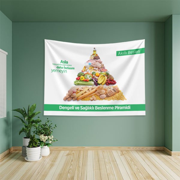 Dengeli ve Sağlıklı Beslenme Piramidi Duvar Örtüsü 8319