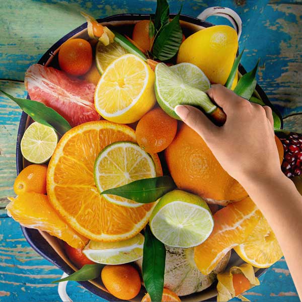 Renkli Narenciye Meyveleri Temalı Sağlıklı Beslenme Duvar Örtüsü Kumaş Baskı 12585