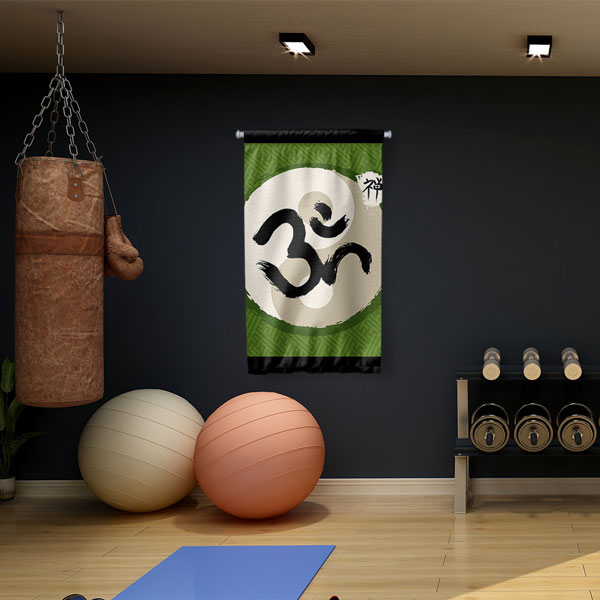 Om Sembolü Zen Duvar Flaması 5898